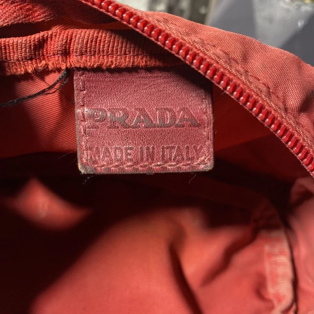 Authentic PRADA red nylon Pouch Cosmetic Bag - Picture 8 of 10